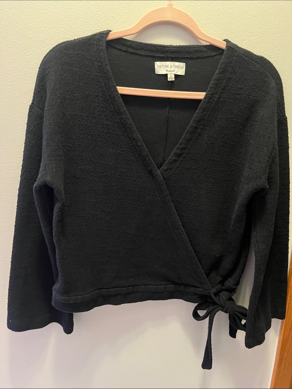 Madewell Texture & Thread Women's Black Wrap top
